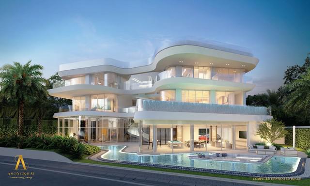 ขายบ้านเดี่ยวติดทะเล 3 ชั้น อสงไขย พัทยา Asongkhai ขนาด 449 ตร.วา มีสระว่ายน้ำ และ rooftop sky lounge 
