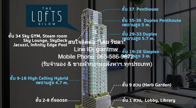 condo เดอะ ลอฟท์ สีลม 14500000 บาท 2 BEDROOM 2 Bathroom พ.ท. 78 ตารางเมตร ใกล้ ท็อปส์ มาร์เก็ต สีลม ราคานี้ต้องรีบจอง