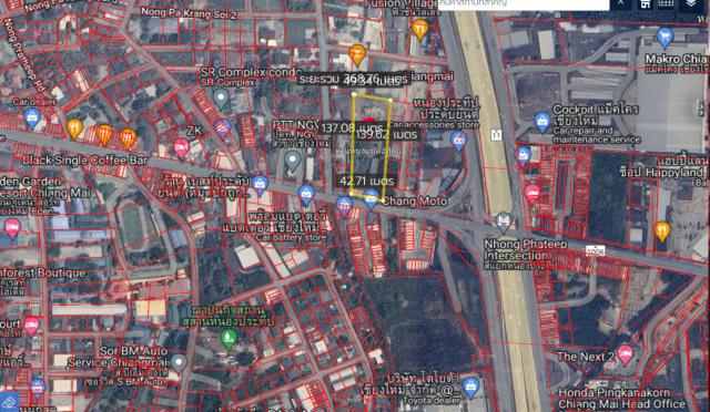 ขายที่ดินใจกลางเมืองเชียงใหม่ ทำเลดี ใกล้สี่แยกหนองประทีป อำเภอเมืองเชียงใหม่ จังหวัดเชียงใหม่