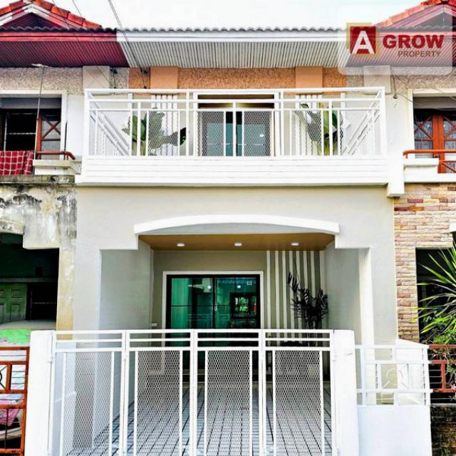 หมู่บ้านชายน้ำ-จามจุรี บางบังทอง บ้านสวยมีเทอเรซหน้าบ้าน เฟอร์นิเจอร์ครบ ตกแต่งใหม่พร้อมเข้าอยู่